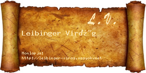 Leibinger Virág névjegykártya